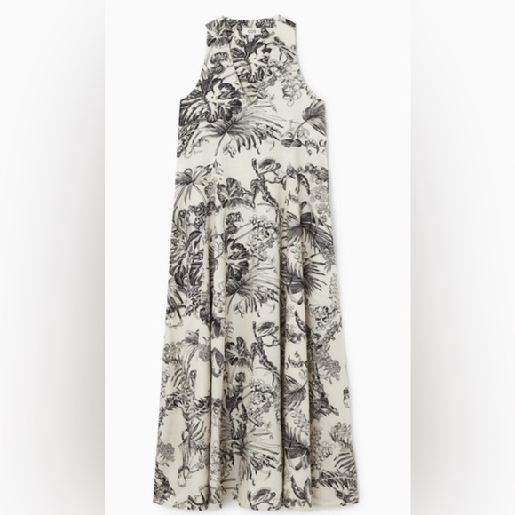 COS Voluminous Linen Botanical Maxi Dress - Picture 1 of 4